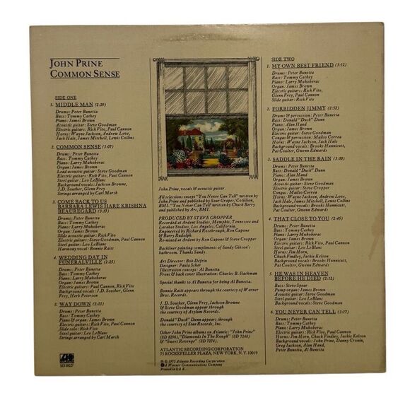 JOHN PRINE “Common Sense” LP/Atlantic SD 18127 1975 Vinyl Record - Picture 2 of 8